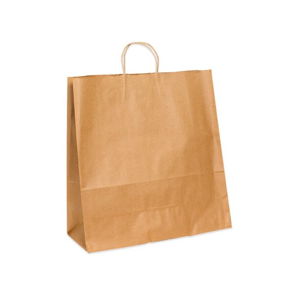 Bsc Preferred 13 x 6 x 15 3/4'' Kraft Paper Shopping Bags, 250PK BUY00031221 - main